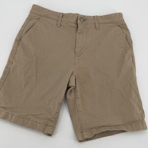 Members mark Chino Shorts Flat Front 30 Khaki Tan Casual Preppy Summer Classic